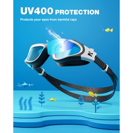 ZIONOR Kids Swim Goggles, G1MINI SE Anti-fog Clear Lens Swimming Goggles for Kid Child 6-14