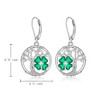 St Patricks Day Shamrock Earrings for Women Sterling Silver Tree
