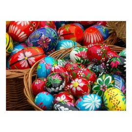Polish Easter Handpainted Wooden Eggs (Pisanki), Set of 6