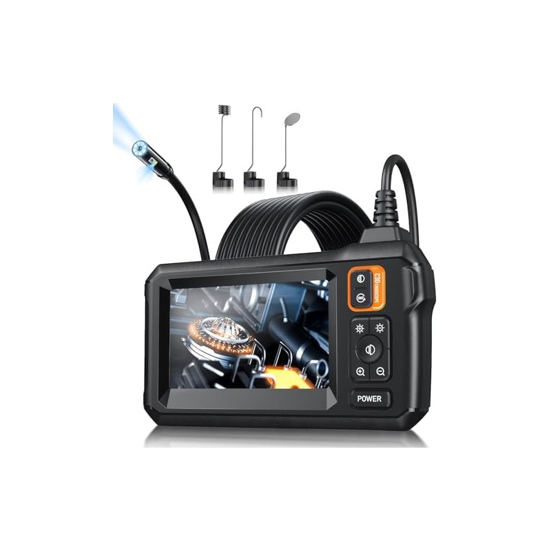 Endoscope Camera with Light, Inspection Borescope Camera, Endoscopio con Pantalla
