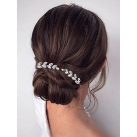 Bufenia Crystal Hair Pins Silver Bridal Rhinestone U-shaped Hair Clips Wedding Hairpieces Accessories for Bride and Bridesmaids