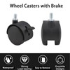 INCREWAY 4Pcs 2Inch Nylon Caster Wheels with Brake, Black Swivel
