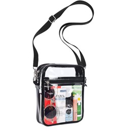 Clear Bag for Concert Stadium Approved, Plastic Clear Cross Body Bag with Adjustable Strap, Waterproof Multifunction Transparent Bag for Men Women Work Travel