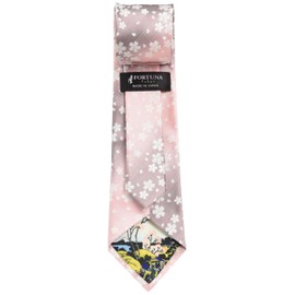 FORTUNA Tokyo Necktie, Nishijin Textile, Silk, Men's, Made in Japan, Cherry Blossom Pattern, Gradation, 24. Eternal Beauty, Pink