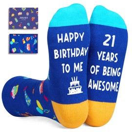 Zmart 21st Birthday Gifts Socks - 21st Birthday Gifts for Him Her, Socks for 21 Year Olds