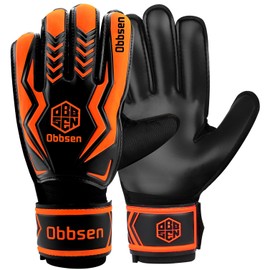 Obbsen Children's Goalkeeper Gloves, Football Goalkeeper Gloves with Fingersave, Football Gloves for Children and Teenagers