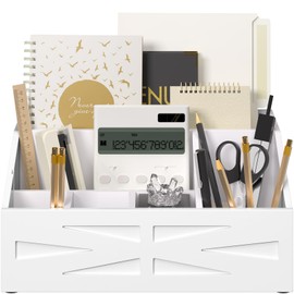 BELO VALE Wood Mail Organizer Countertop,Farmhouse Desk and Kitchen Countertop Storage, Letter Sorter, Desk Mail Organizer and Bill Organizer, Desktop File and Paper Holder