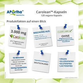 APOrtha® Carolean™ - 120 Vegan Capsules, Carolean 500 mg, Promotes Presaturation, 120 Capsules for 20 Days, Gluten-Free, Allergy-Free, Lactose-Free, Vegan