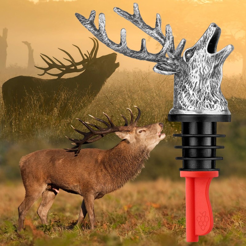 DRMFLE Dark Silver Deer Head 2-in-1 Zinc Alloy Wine Pourer
