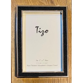 Tizo 4" X 6" Textured Inset Frame, Black Shagreenh Made in Italy…