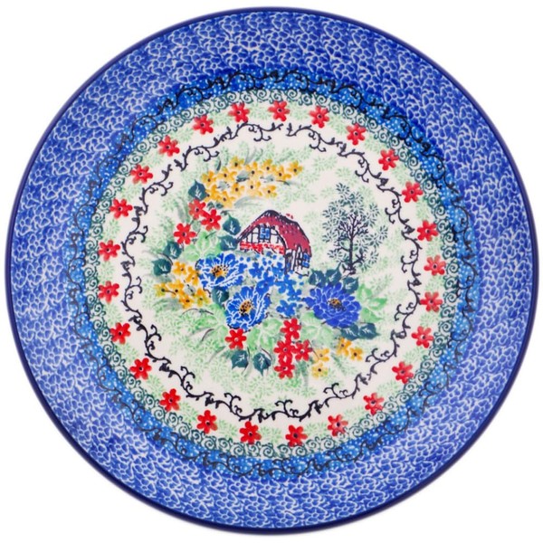 Authentic Polish Pottery Lunch Plate Signature UNIKAT in Delightful Ornament