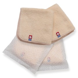 Imabari Towel Certified Handkerchief Towel, Individual Packaging, 9.8 x 9.8 inches (25 x 25 cm), Toshin [Angel Wing] Made in Japan, 100% Cotton, Towel Handkerchief, Women's Hand Towel, Beige