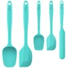HOTEC 600℉ Heat Resistant BPA-Free Silicone Rubber Spatula Set,Kitchen Cooking