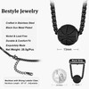 Black Basketball Necklace for Men Boy Black Metal Plated Stainless