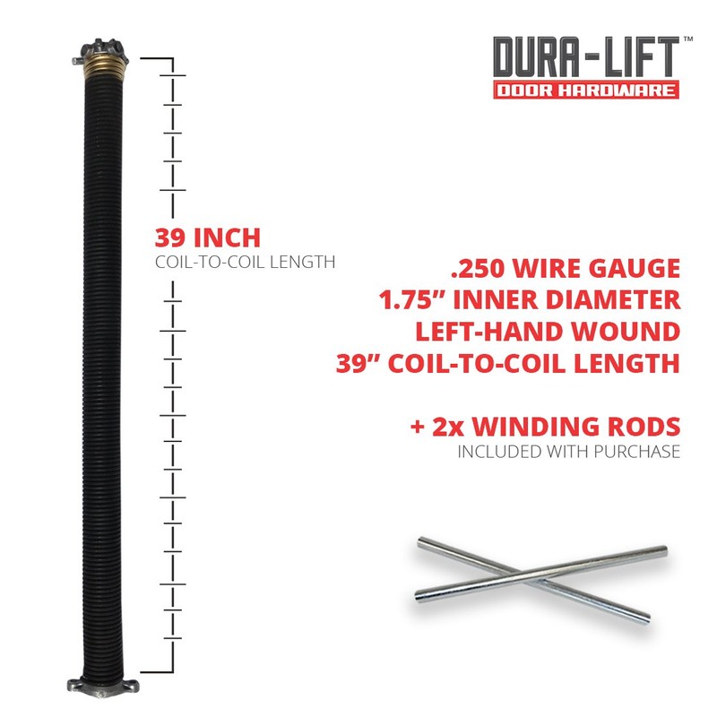 DURA-LIFT .250 x 1.75" x 39" Torsion Garage Door Spring