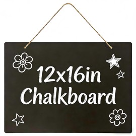 Hanging Chalkboard 12x16 Inch Double-Sided Chalkboard Sign Decorative Blackboard Wall Mounted for Home, Office, Restaurant, Bar（Horizontal 1pack）