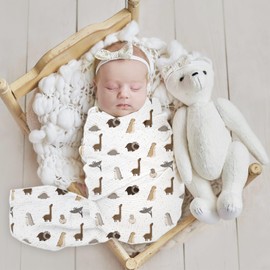 lulumoon Baby Muslin Swaddle Blankets: Soft Receiving Blanket for Newborn - Cotton Swaddling Blanket for Neutral 2Pack