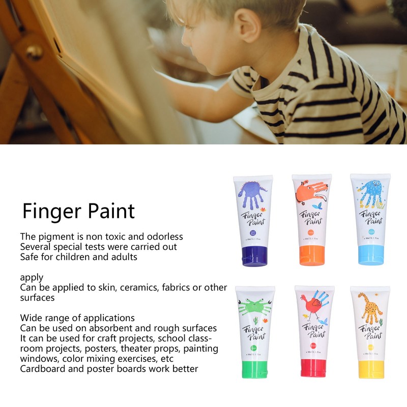 6pcs Finger Paint Safe Washable Eco Friendly Enlightenment Toy Finger