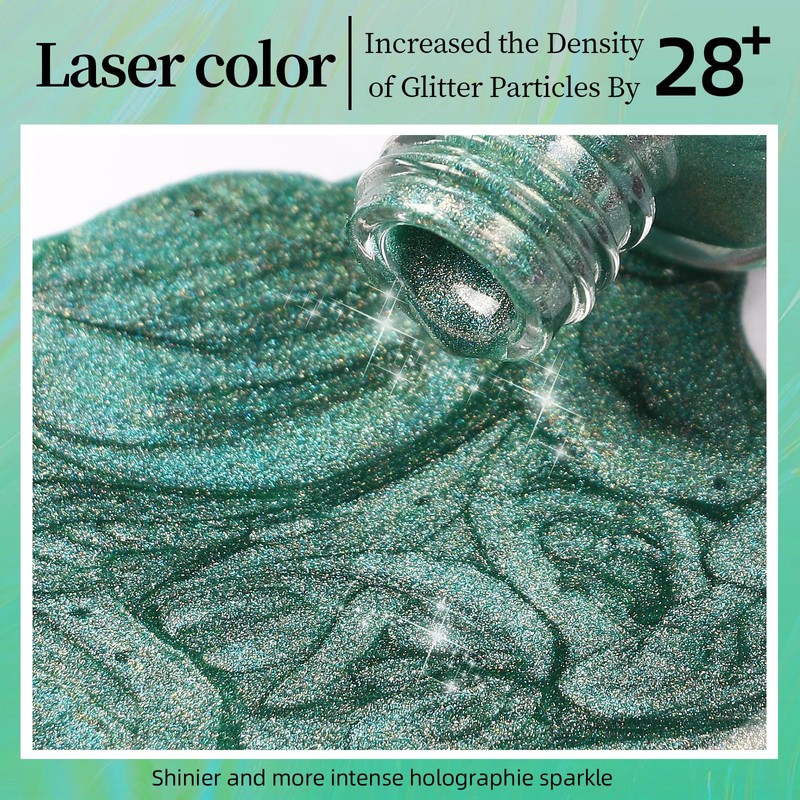 Nagellack mit Glitzer, reflektierender Glitzer, super glänzend, holografischer Glitzer, schnelltrocknend