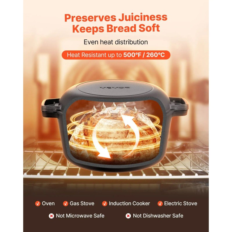 2-in-1 Pre-Seasoned Cast Iron Dutch Oven with Skillet Lid 5QT
