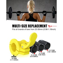 ZY-HUAN Barbell Clips 1 inch I Multi-Size Adjustable Barbell Collar I 1 inch Barbell ClampsIQuick Release Weight Clips Pair of Locking for Dumbbell Bar (Black 0.9-1.18inch)