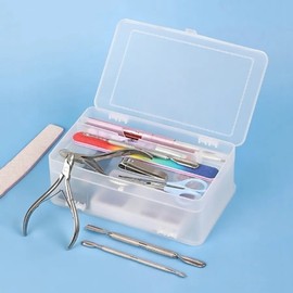 (Color Transparent) Large Capacity Organizer 2 Tier Nail Tools / (색상 투명)대용량 정리함 2단 네일 도구