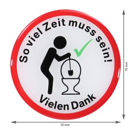 BIKE-label 900047 3D Sticker Toilet Sign So viel Zeit muss Sein 70 x 70 mm