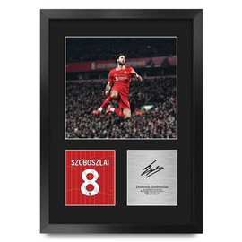 HWC Trading Dominik Szoboszlai Liverpool Gifts Printed Signed Autograph Picture for Football Fans and Supporters - A3 Portrait Framed