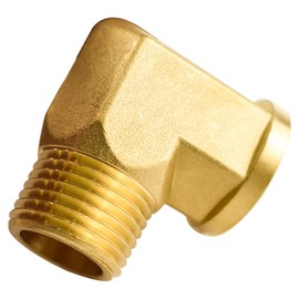 Brass 90 Degree Barstock Street Elbow, ZESE 2pcs 1/8" NPT Male x 1/8" NPT Female Right Angle Steering Joints Solid Brass Forged Pipe Fittings