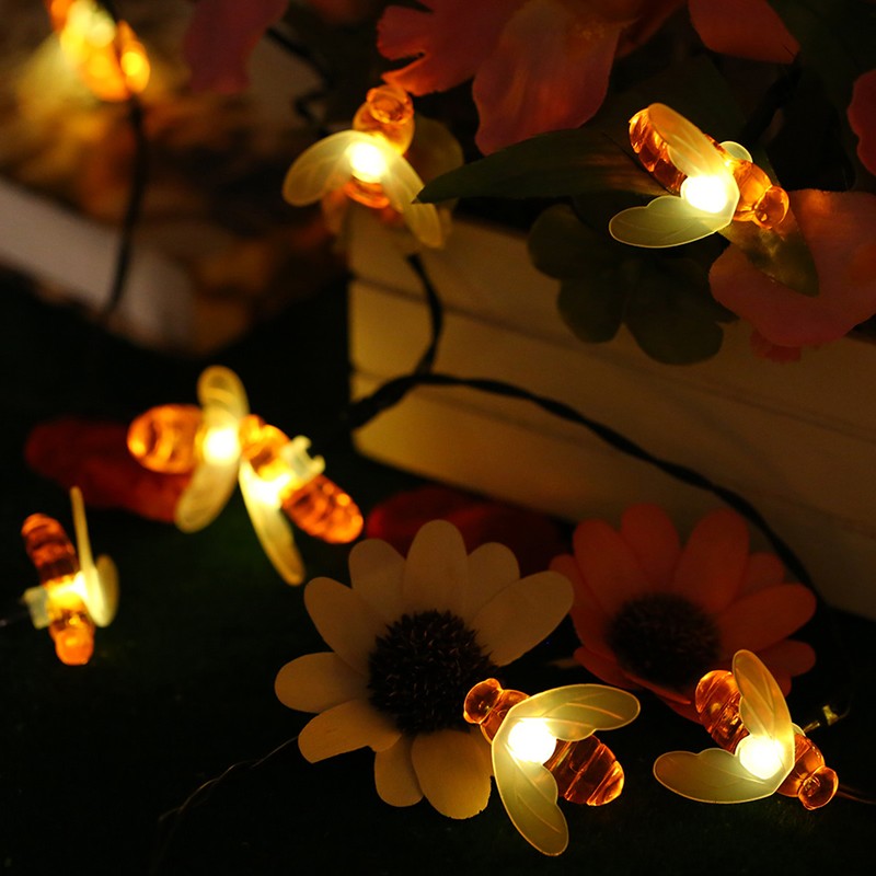 Tomshine Solar Powered Bee String Light Lawn Lamp 50 LEDs