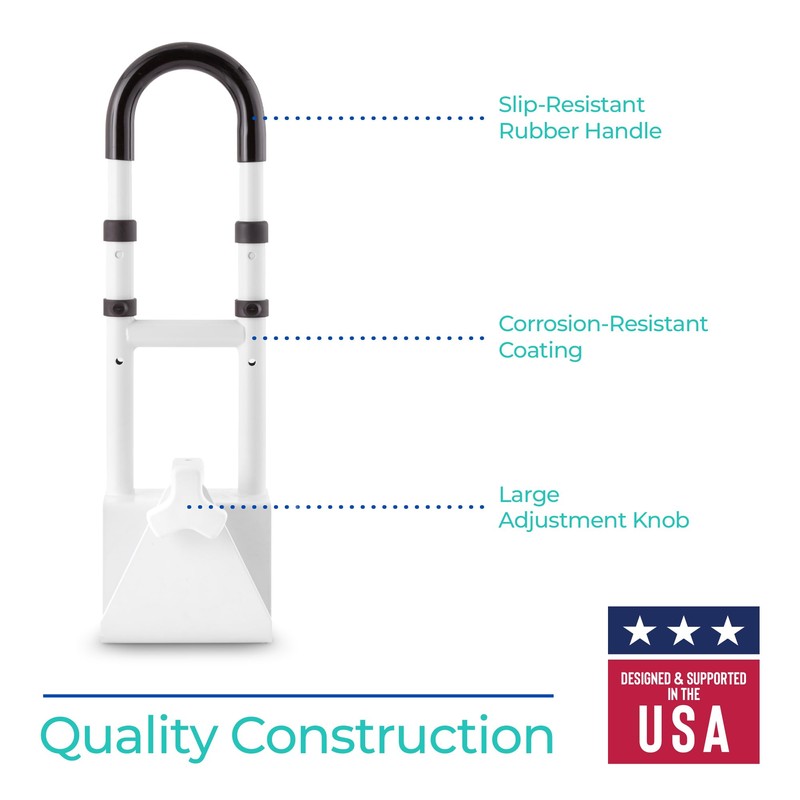 Modern Innovations Adjustable Bathtub Grab Bar, Safety Bath & Shower