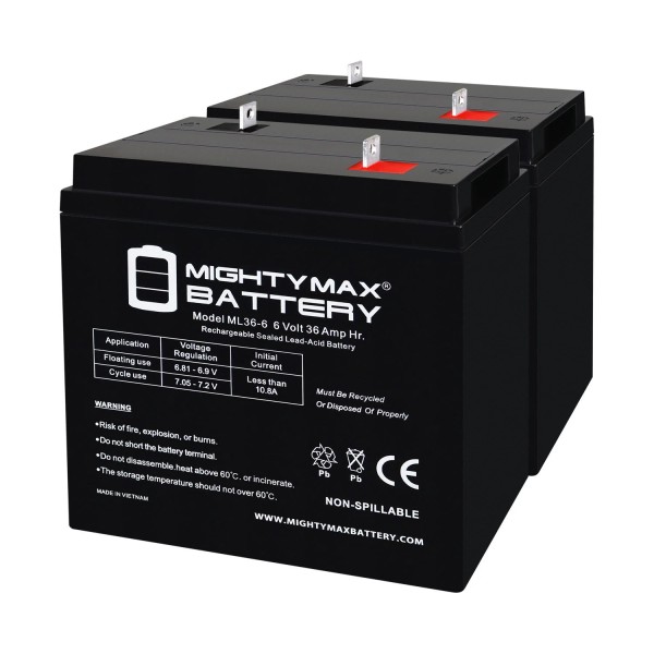 Mighty Max 6V, 36Ah, AGM, NB Replaces Emergi-Lite Emergency Light