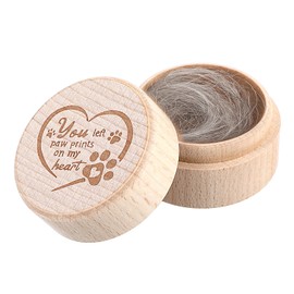 Ajcotahm Dog Fur Keepsake Box, Mini Pet Urns for Dogs Cats Wooden Pets Memorial Gifts for Loss of Dog Pet Hair Ashes Sympathy Container