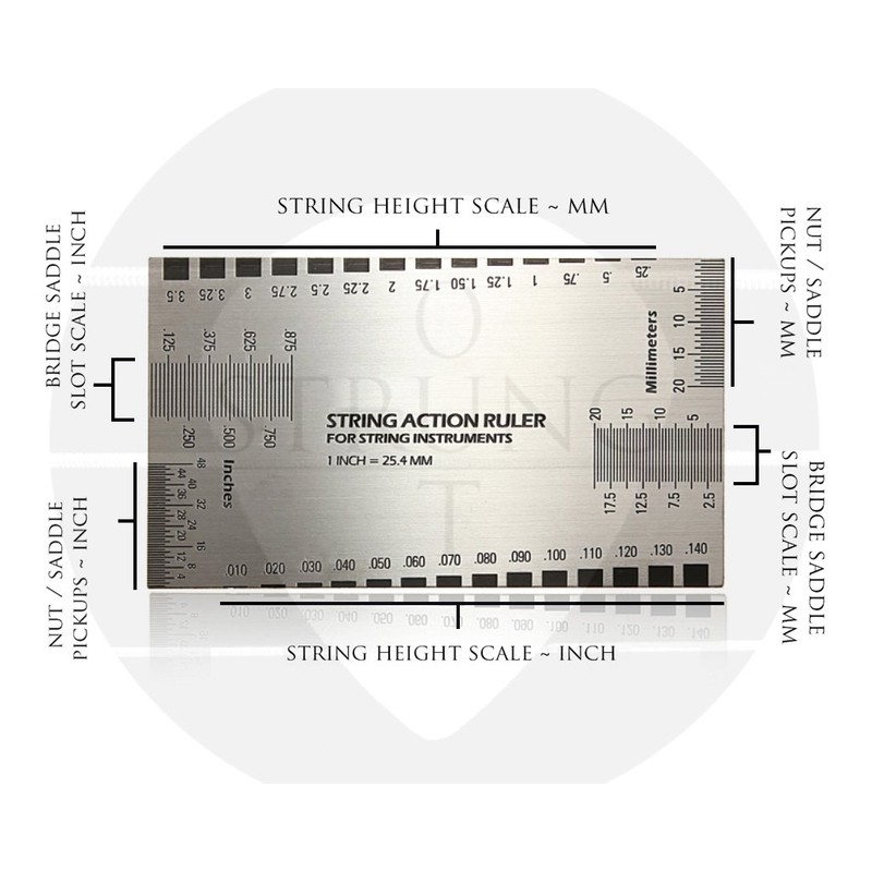 Metal Double Sided Guitar String Action Set Up Luthier Ruler