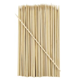 100 Pack 8" Natural Wooden Skewers, Bamboo Sticks for Grilling, Fruit Kabob, Appetizers, Barbecue, Crafting and Bouquet (100, 8 Inches)
