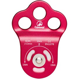 AXUYU Climbing Pulley 30KN Three Holes Ball Bearing Single Pulley Rock Climbing Pulley for 13mm Rope Hauling, Rock Climbing, Rescue Applications, Zipline Sports Etc