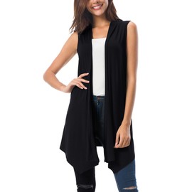 Urban GoCo Women's Sleeveless, Draped, Cardigan - xl