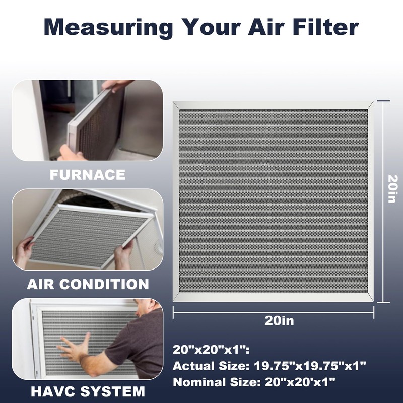 20x20x1 Reusable Air Filter, Electrostatic, Washable Lasts a Lifetime, Breathe