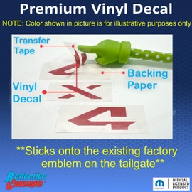 Reflective Concepts 4x4 Emblem Overlay Decal Sticker -Fits: 2019-2025 Ram, NOT for Classic - (Color: Pink)