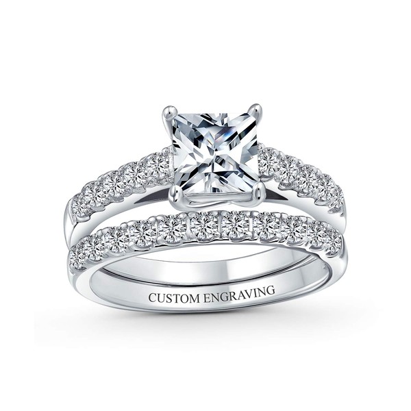 1-3CT Brilliant Canary Yellow Cubic Zirconia Square Princess Cut Solitaire