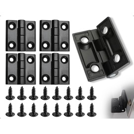 Emezddo Pack of 4 Hinges, Noise Reducing Heavy Duty Foldable Ball Bearing Door Hinges with 16 Screws for Fixed Room Doors, Cupboard, Window (Black, 40 x 40 mm)