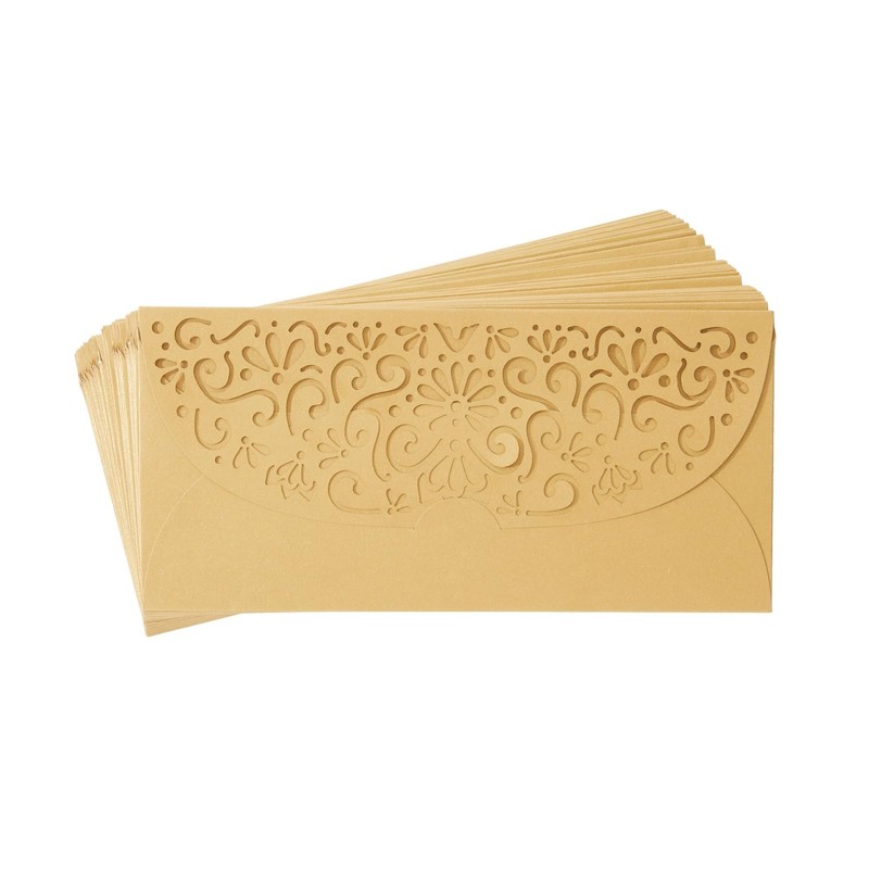 Pipilo Press Gold Money Envelopes for Cash Gifts - 6.8