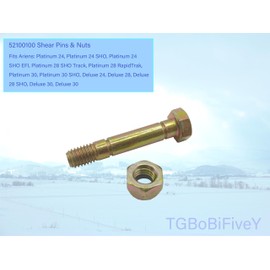 TGBoBiFiveY 3 PK 52100100 Shear Pin Bolt & Nuts Replacement for Ariens 521001 ST24E ST24ET ST24DLE ST24LE Snow Blower