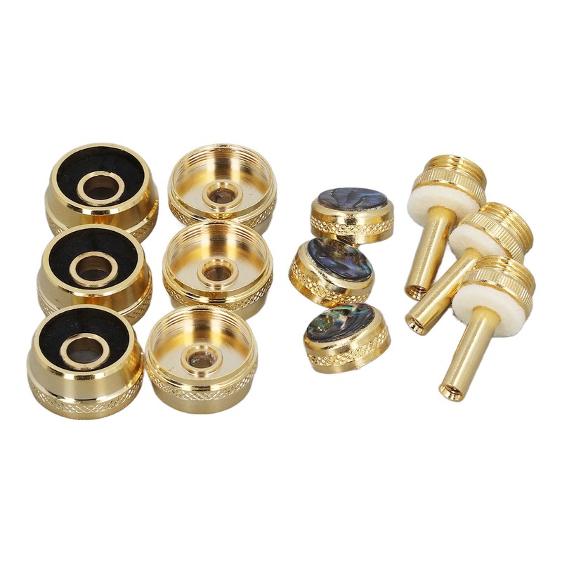 12 Pcs Set Trumpet Valve Finger Button Cap and Rod