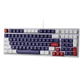 LTC NB981 Nimbleback 98 Keys Wired Mechanical Keyboard, 96% Gaming Keyboard w/White Backlit, Red Switch, Mecha Blue
