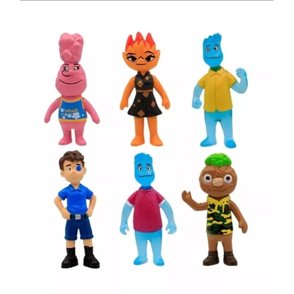 Hotplacy 6 Pc Elemental Movie Figure Set Party Favor PVC