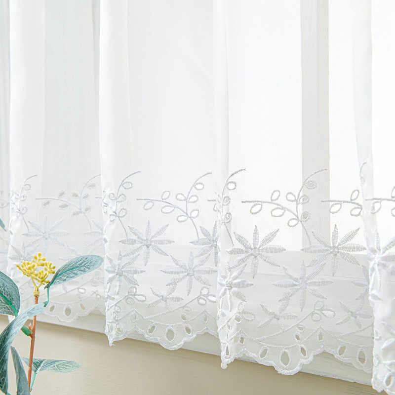 Joyswahl Jasmine, Voile Bistro Short Curtains with Eyelets