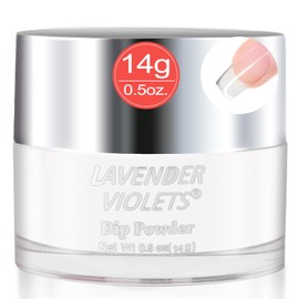 Lavender Violets Clear Dip Powder Transparent Crystal Color Essential Dipping Build Powder for French Nail Long-Lasting Manicure Strengthen No UV Lamp Needed Salon-Quality Nail Art & Extensions P101