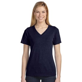 Bella Canvas Women's Relaxed Jersey Short Sleeve V-Neck Tee Navy
