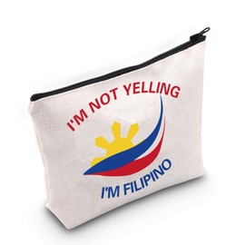 Filipino Makeup Bag Filipino Birthday Gift Philippine Souvenirs Gift Philippine Vacation Trip Gift Philippine Cosmetic Case (I'm NOT Yelling ca)